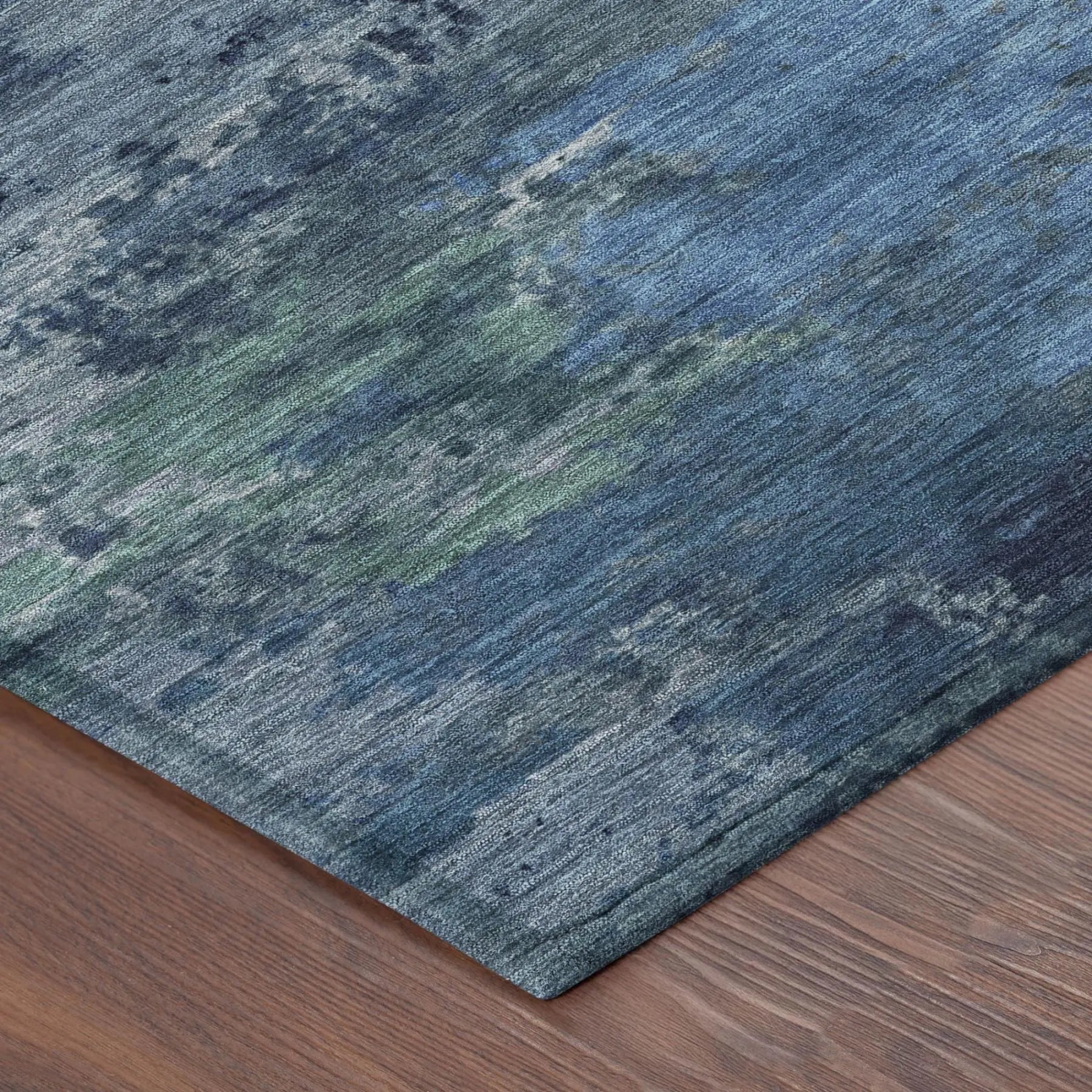 8' X 10' Blue And Navy Blue Abstract Washable Indoor Outdoor Area Rug Homeroots Outdoor