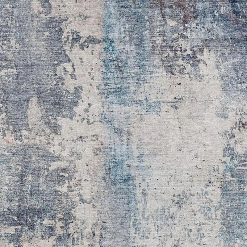 8' X 10' Blue And Silver Abstract Washable Indoor Outdoor Area Rug Homeroots Outdoor