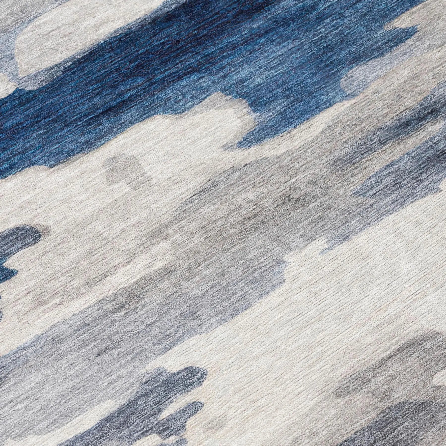 8' X 10' Blue And Silver Abstract Washable Indoor Outdoor Area Rug Homeroots Outdoor