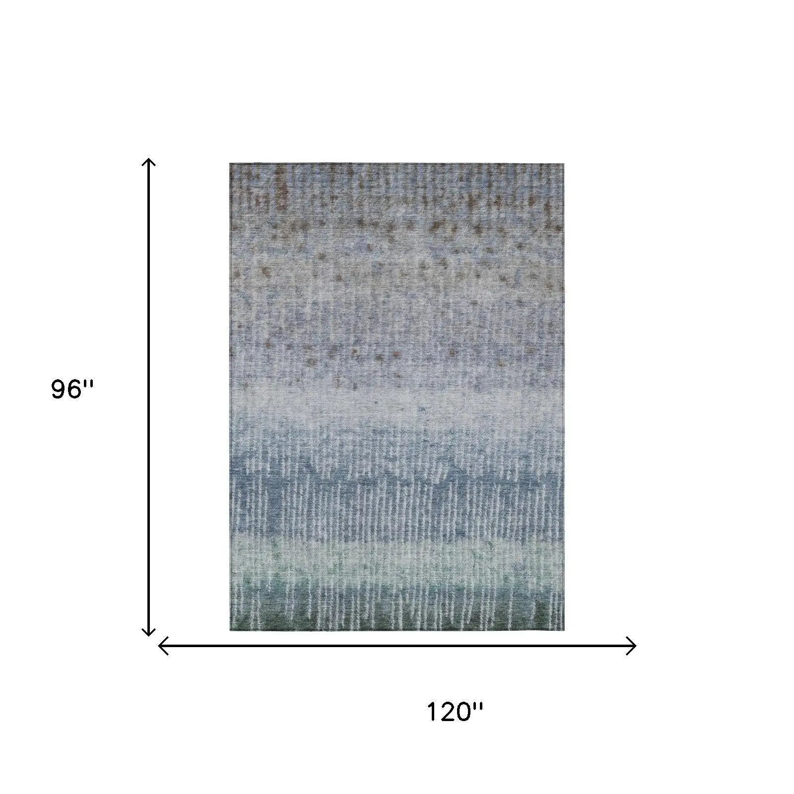 8' X 10' Blue And Silver Abstract Washable Indoor Outdoor Area Rug Homeroots Outdoor