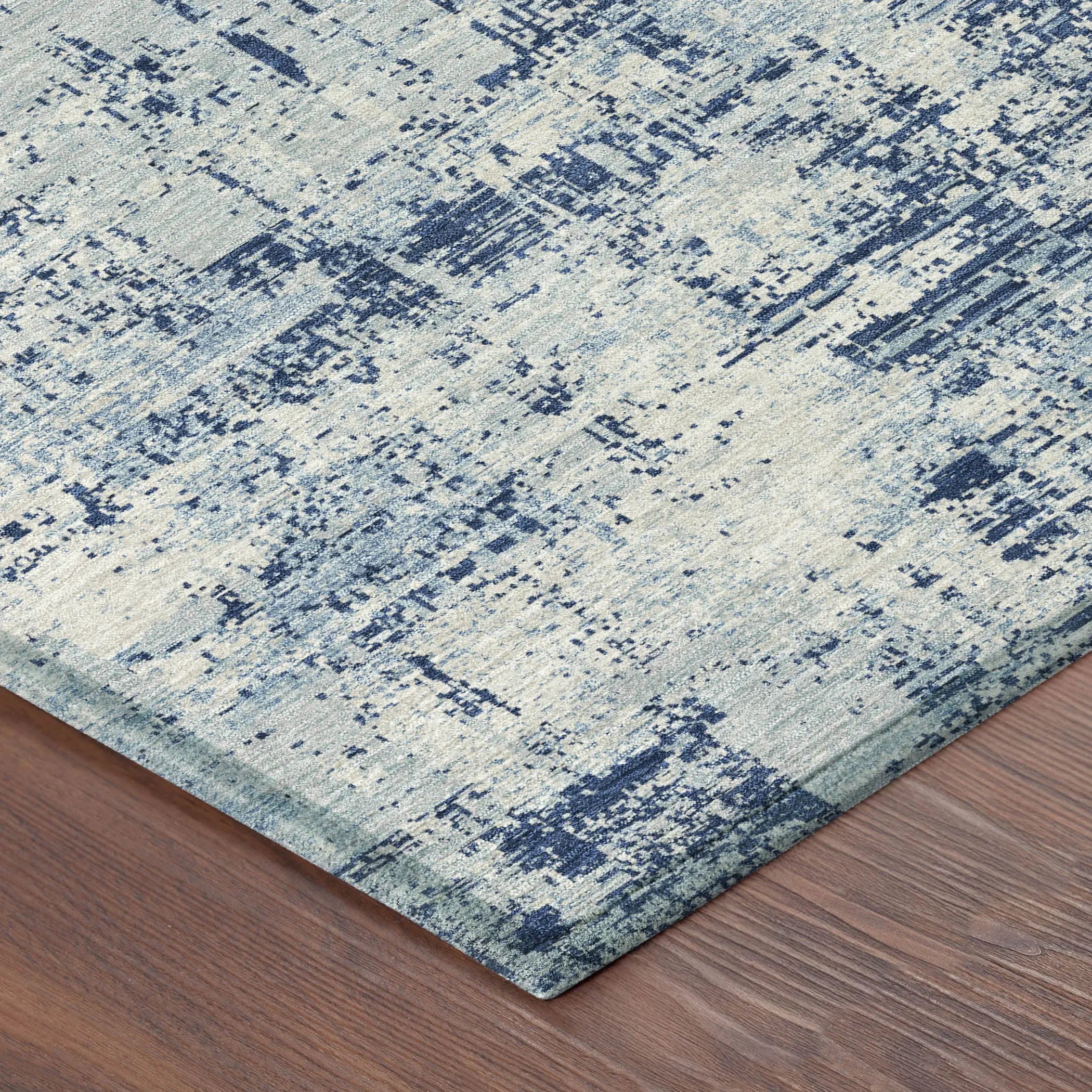 8' X 10' Blue And Wheat Abstract Washable Indoor Outdoor Area Rug Homeroots Outdoor