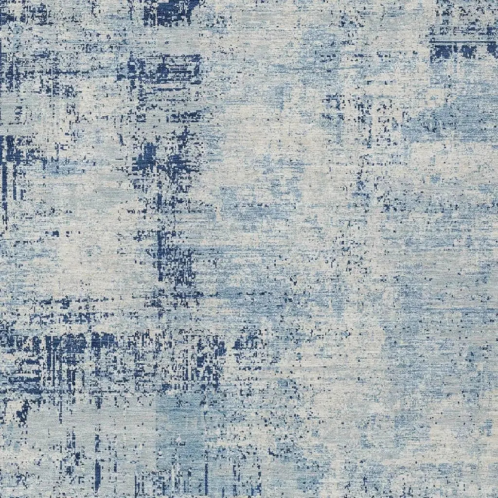 8' X 10' Blue And Wheat Abstract Washable Indoor Outdoor Area Rug Homeroots Outdoor