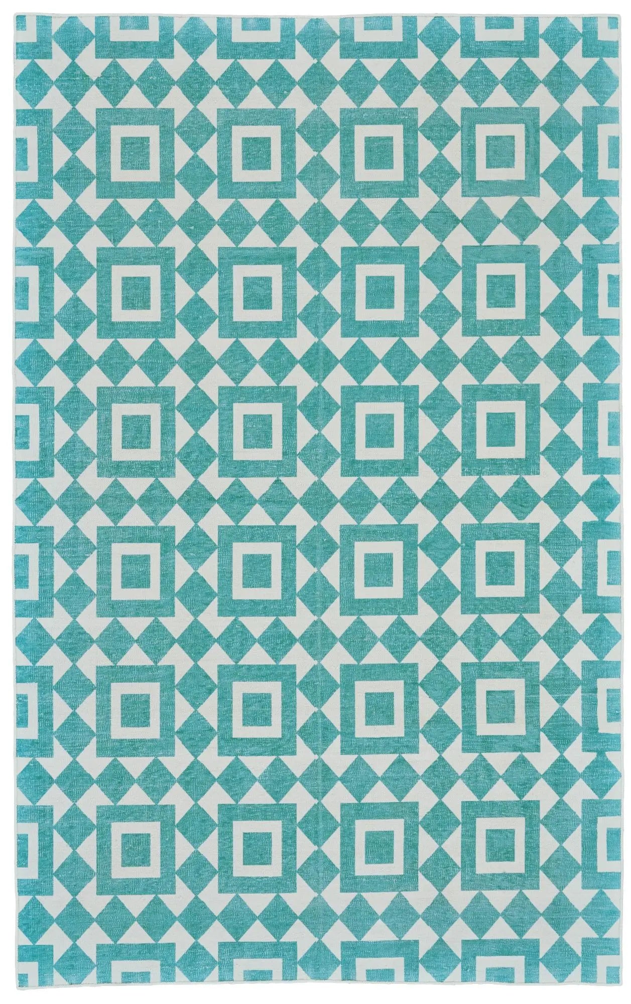 8' X 10' Blue And White Geometric Hand Woven Area Rug Homeroots Home Decor