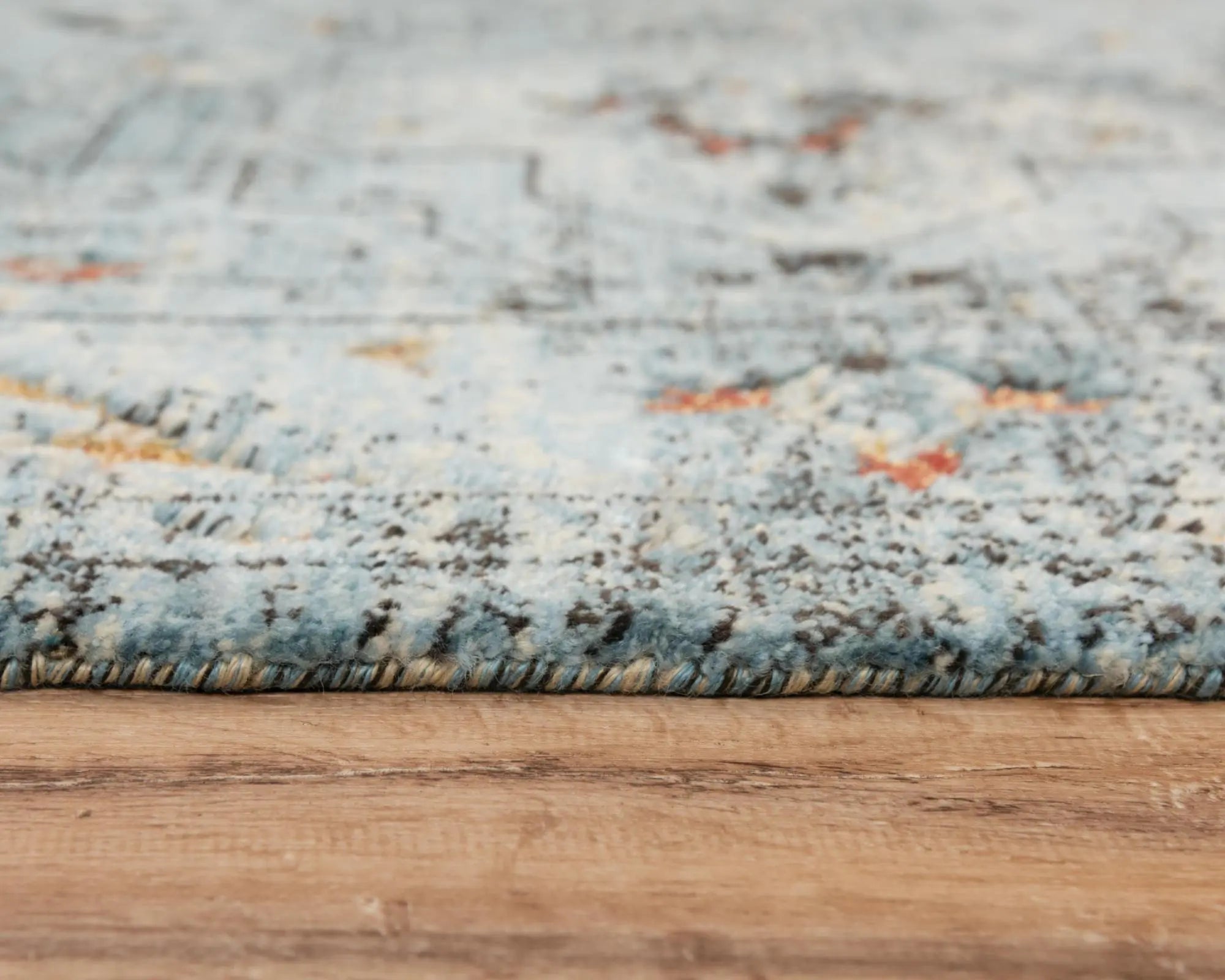 8' X 10' Blue Beige And Apricot New Zealand Lambs Wool Oriental Hand Carved Handmade Area Rug Homeroots Home Decor