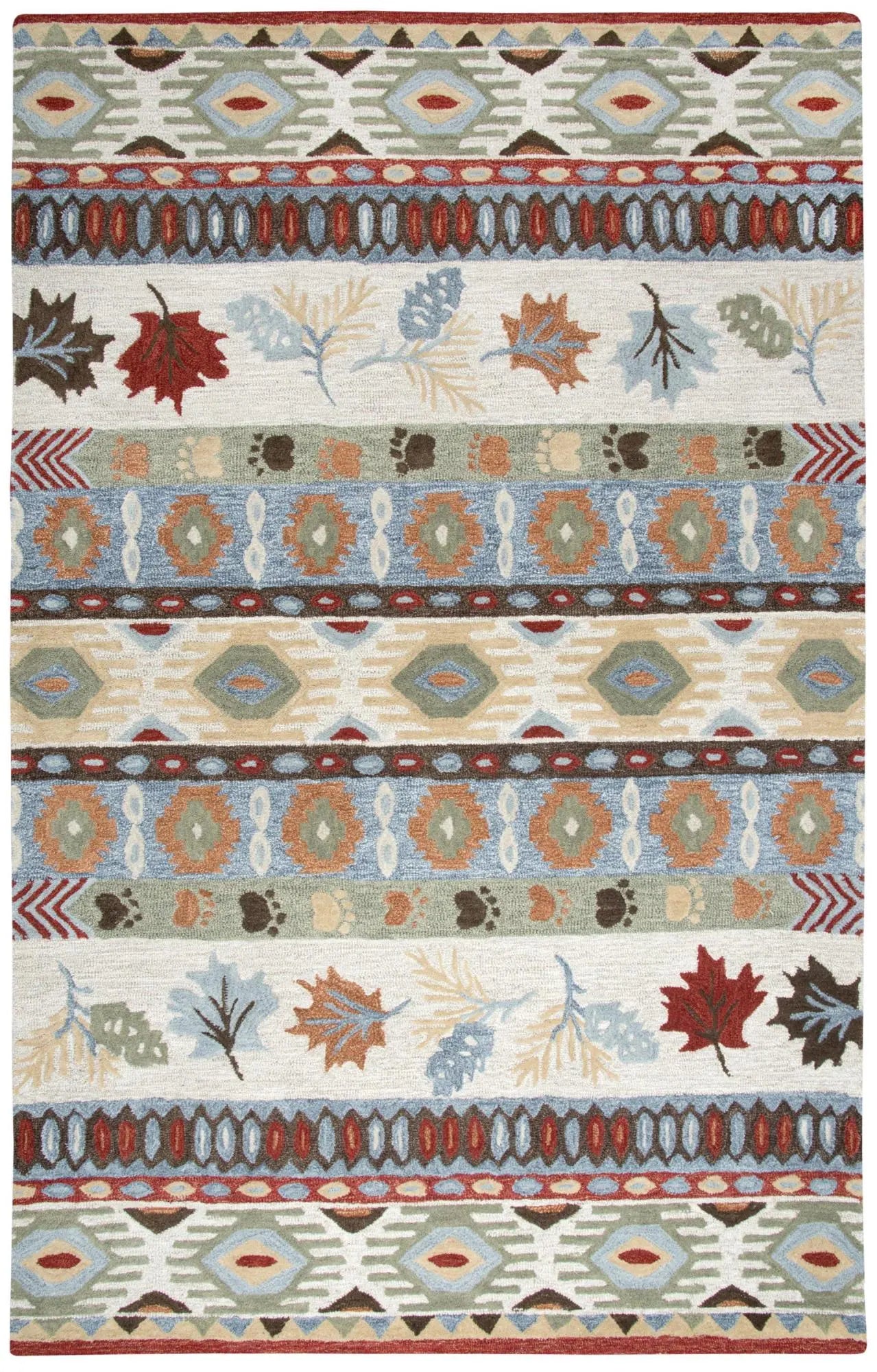 8' X 10' Blue Beige And Brown Wool Southwestern Hand Tufted Area Rug Homeroots Home Decor
