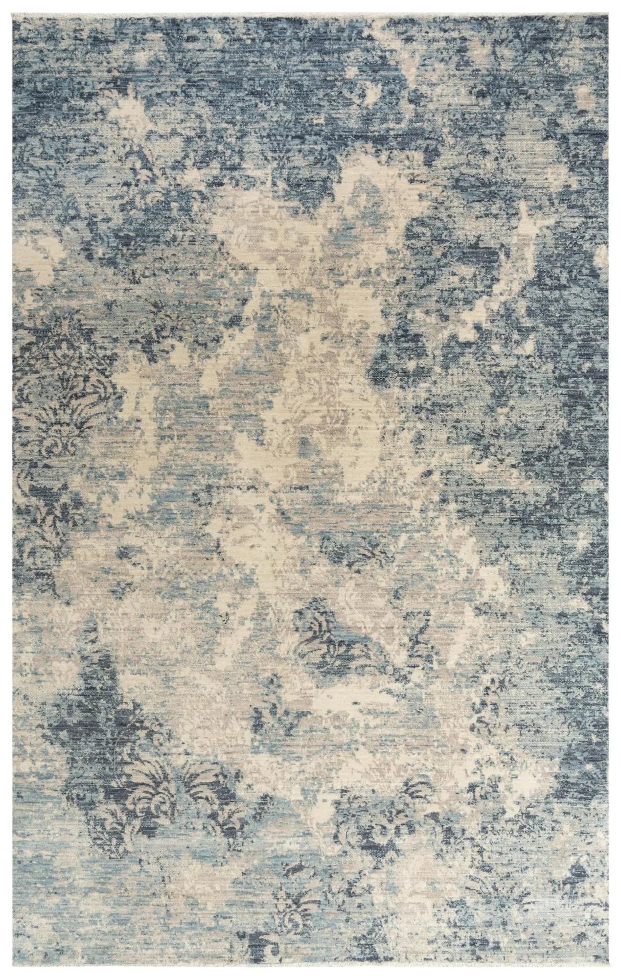 8' X 10' Blue Gray And Ivory Wool Abstract Hand Carved Handmade Area Rug Homeroots Home Decor