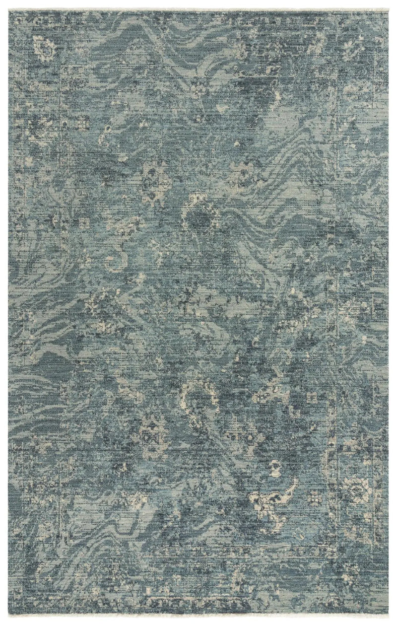 8' X 10' Blue Gray And Ivory Wool Abstract Hand Carved Handmade Area Rug Homeroots Home Decor