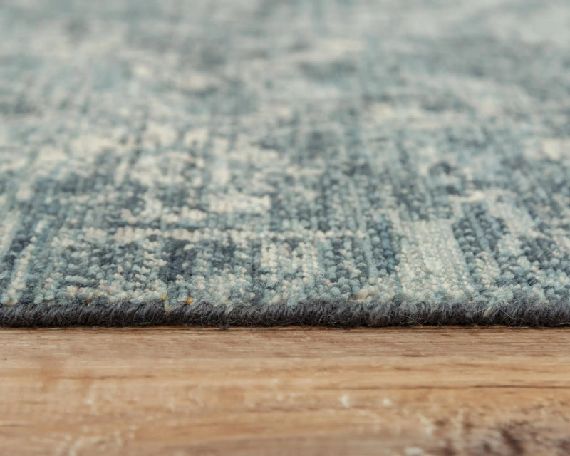 8' X 10' Blue Gray And Ivory Wool Abstract Hand Carved Handmade Area Rug Homeroots Home Decor