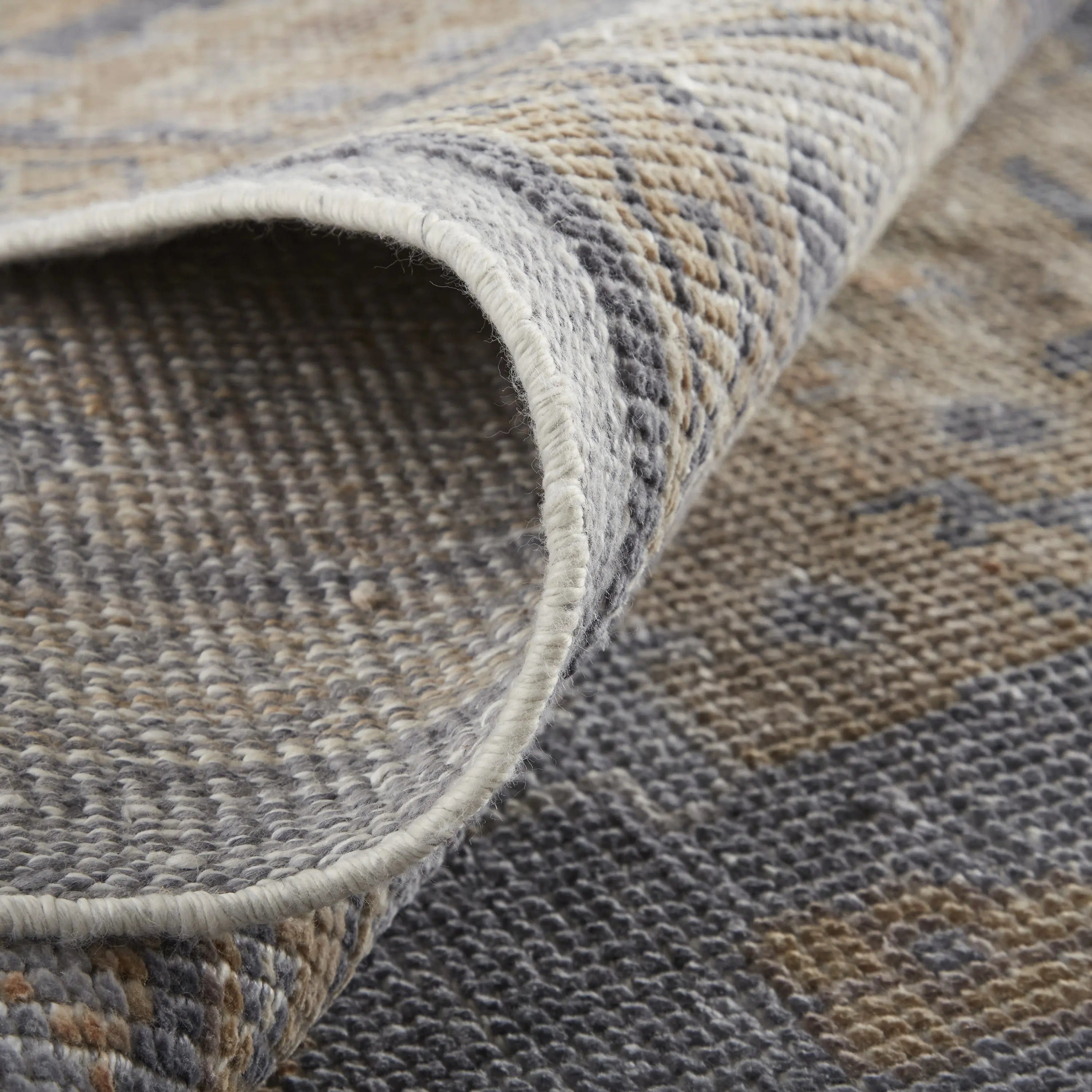 8' X 10' Blue Gray and Tan Oriental Hand Knotted Worn Faded Area Rug Homeroots Outdoor