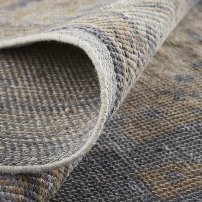 8' X 10' Blue Gray and Tan Oriental Hand Knotted Worn Faded Area Rug Homeroots Outdoor