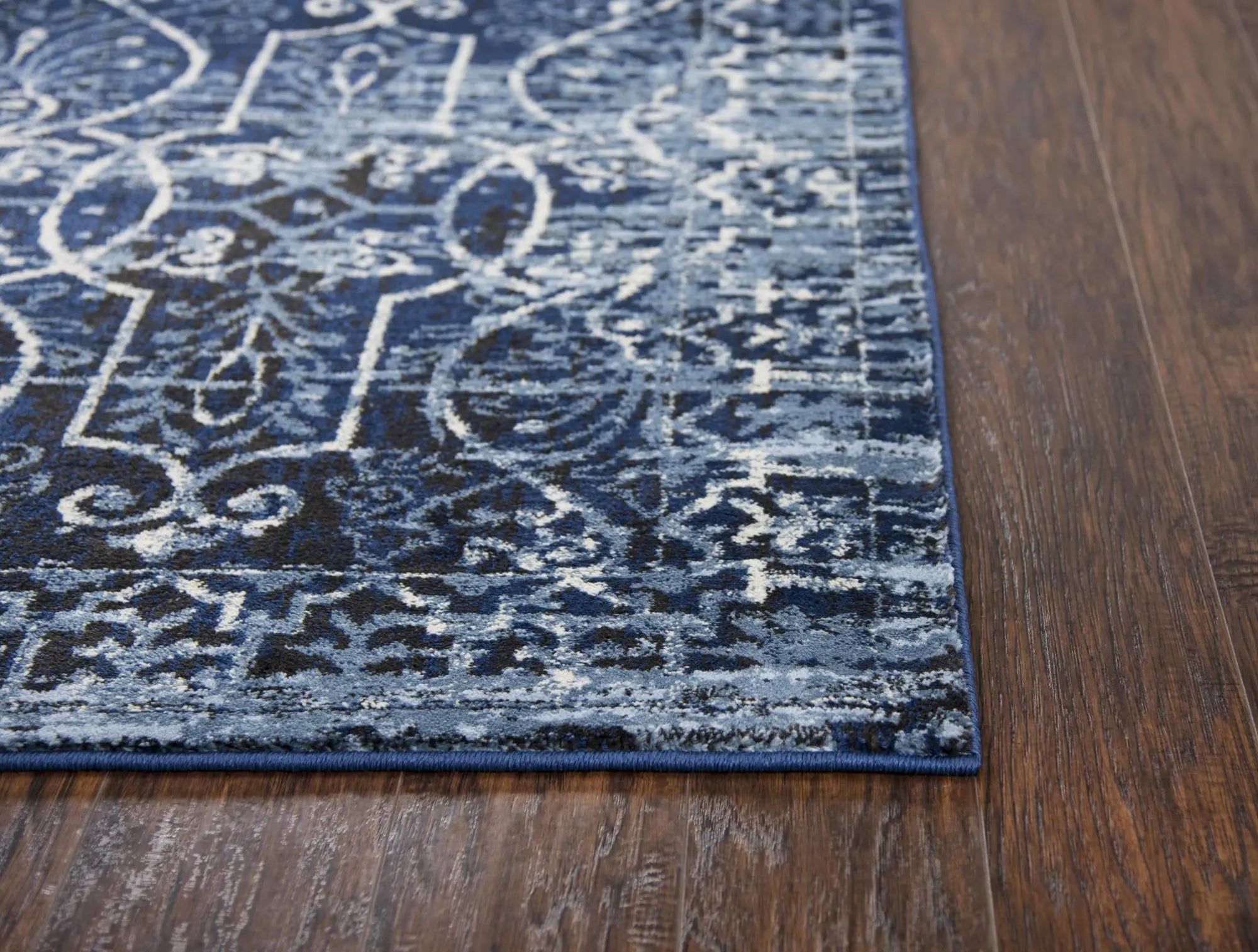8' X 10' Blue Ivory Light Blue And Black Trellis Area Rug Homeroots Home Decor
