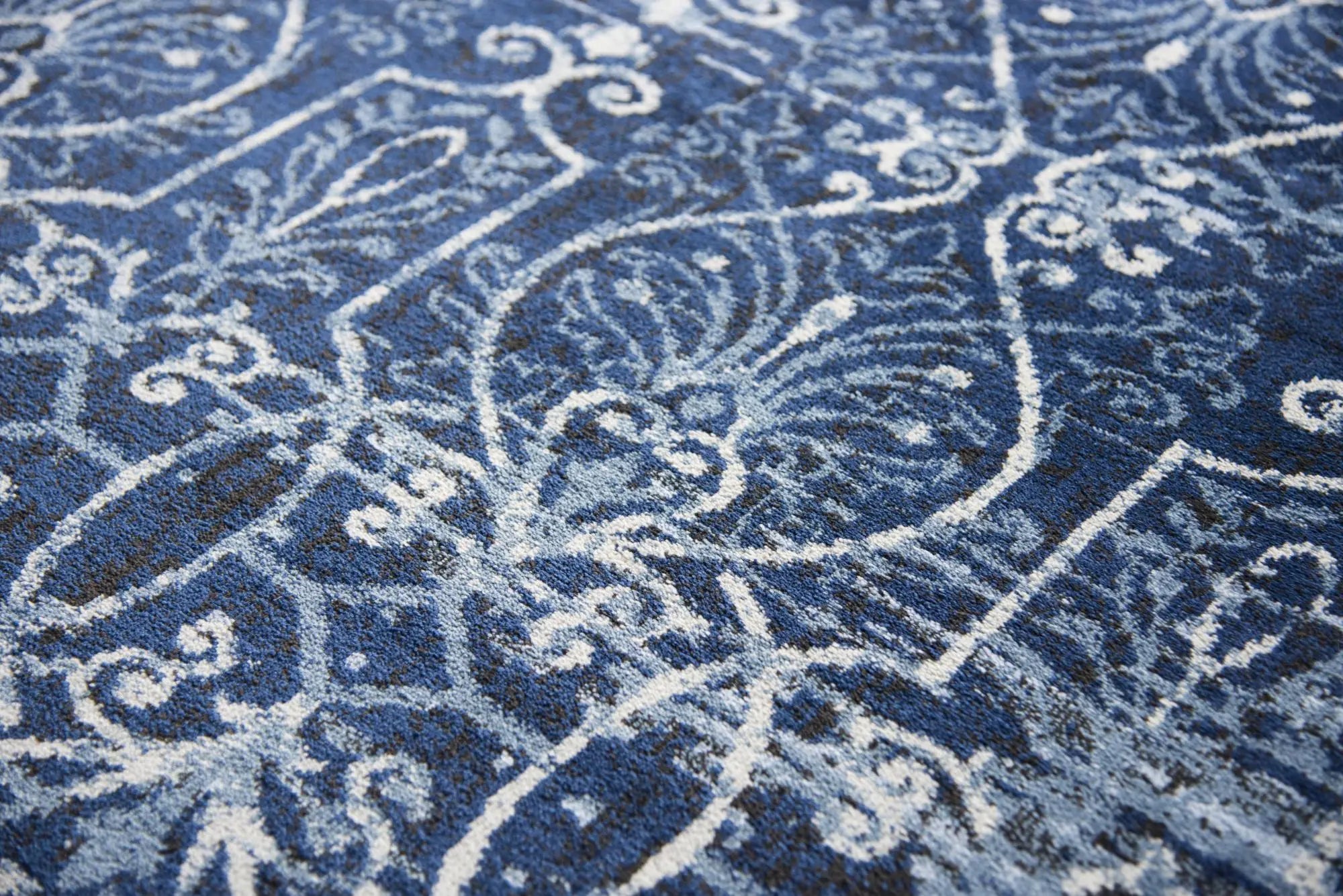 8' X 10' Blue Ivory Light Blue And Black Trellis Area Rug Homeroots Home Decor