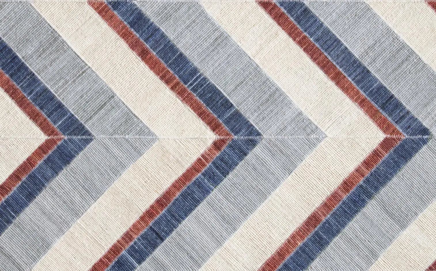 8' X 10' Blue Red And White Geometric Hand Woven Area Rug Homeroots Home Decor