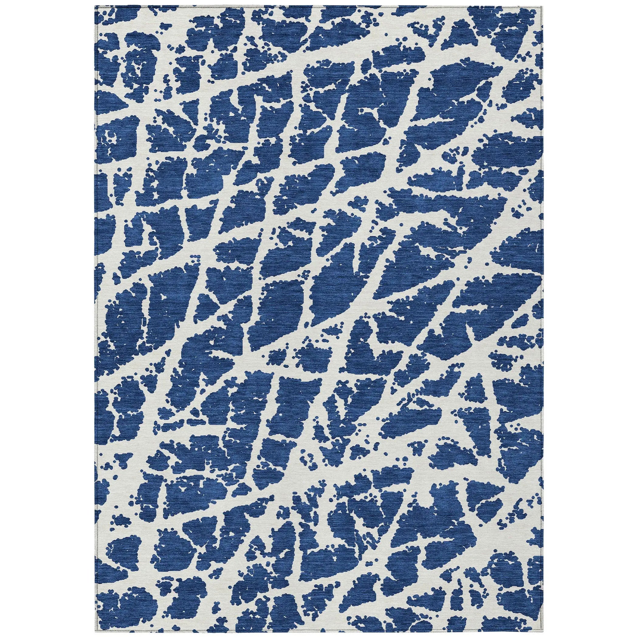 8' X 10' Blue and White Abstract Washable Non Skid Indoor Outdoor Area Rug Homeroots Outdoor