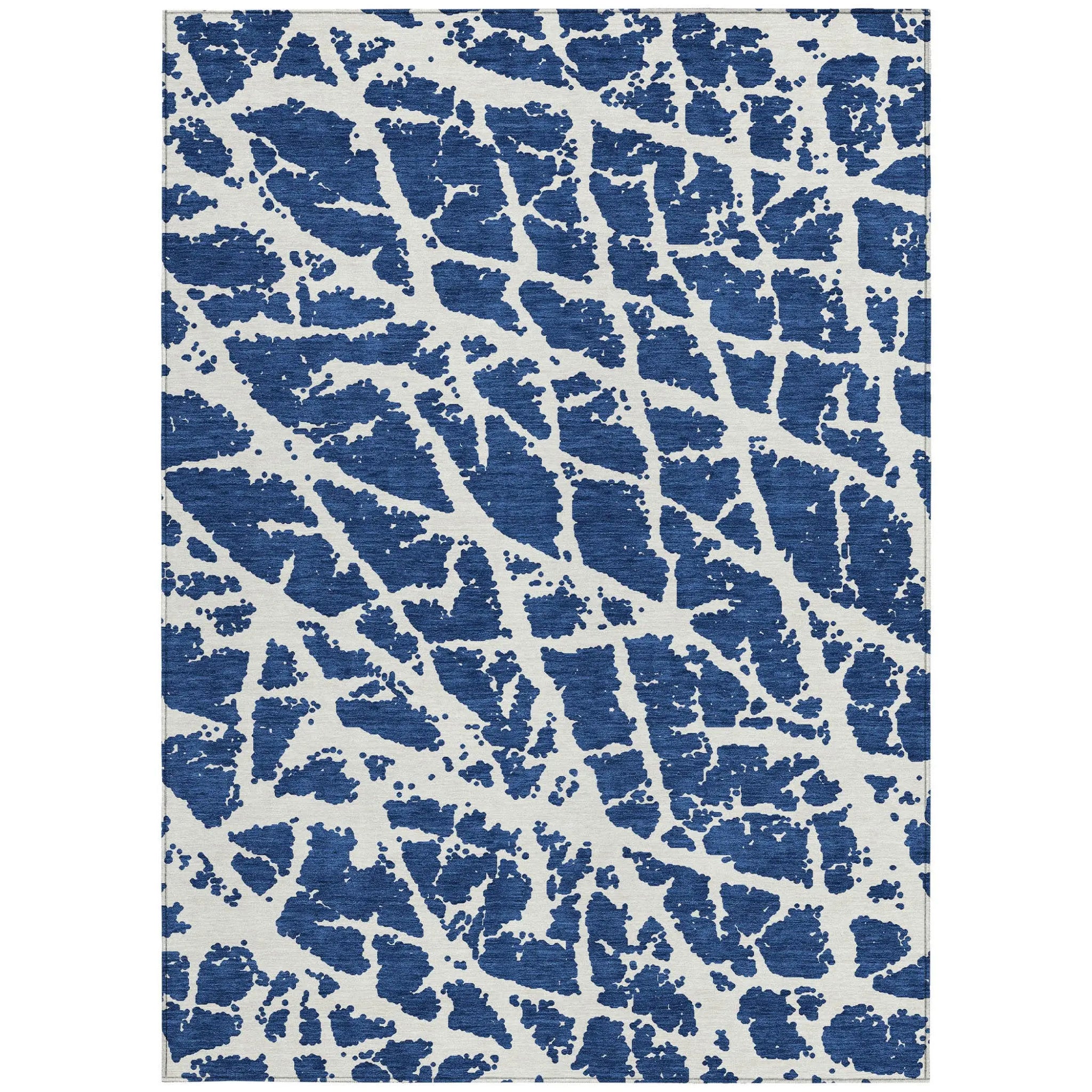 8' X 10' Blue and White Abstract Washable Non Skid Indoor Outdoor Area Rug Homeroots Outdoor