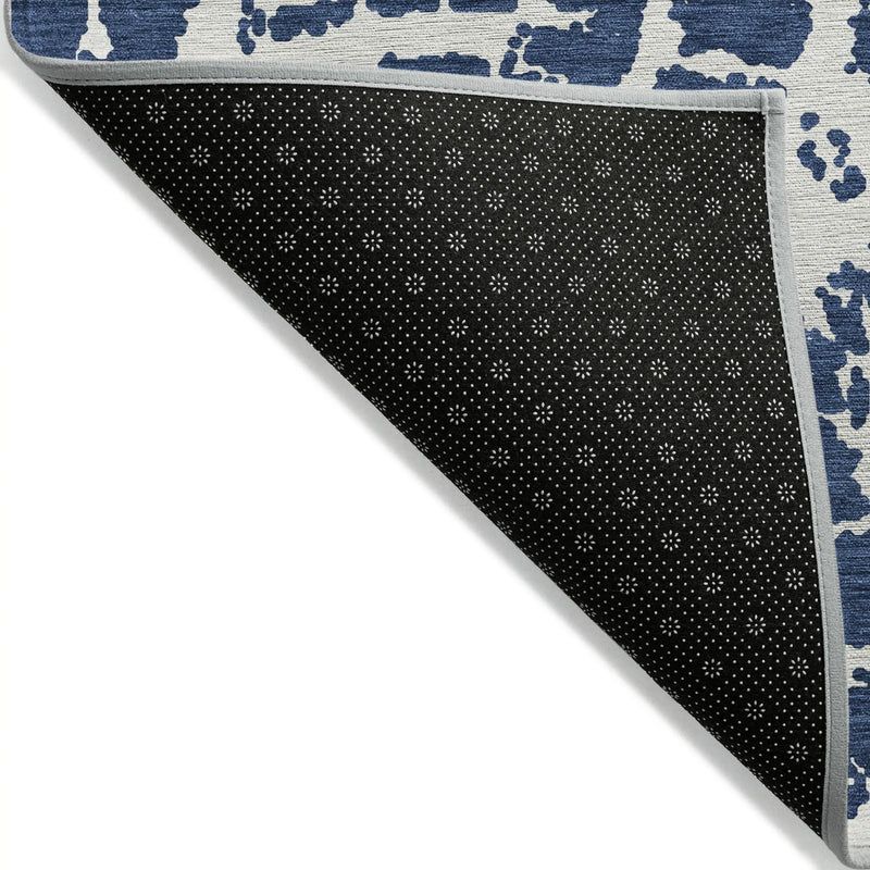 8' X 10' Blue and White Abstract Washable Non Skid Indoor Outdoor Area Rug Homeroots Outdoor
