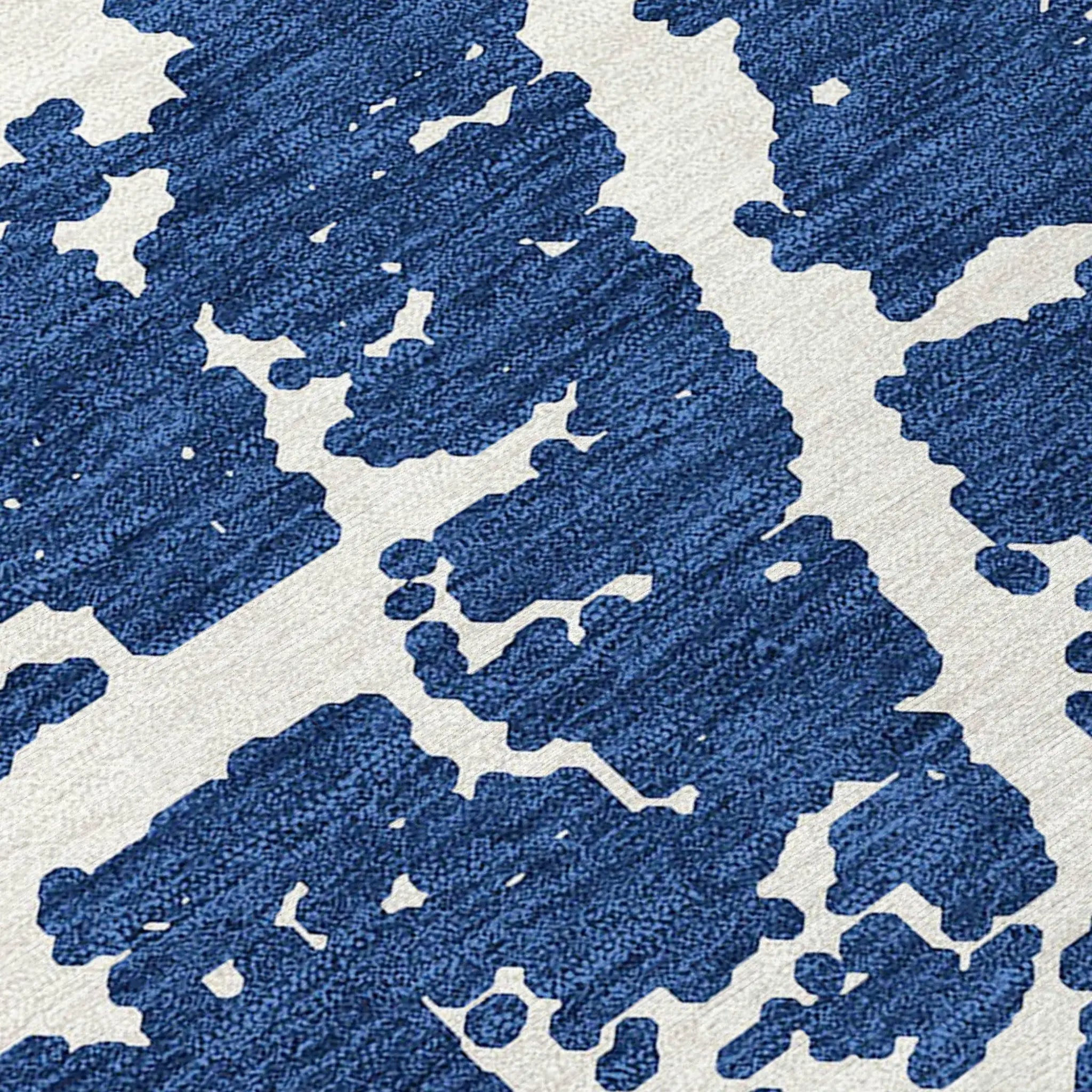 8' X 10' Blue and White Abstract Washable Non Skid Indoor Outdoor Area Rug Homeroots Outdoor