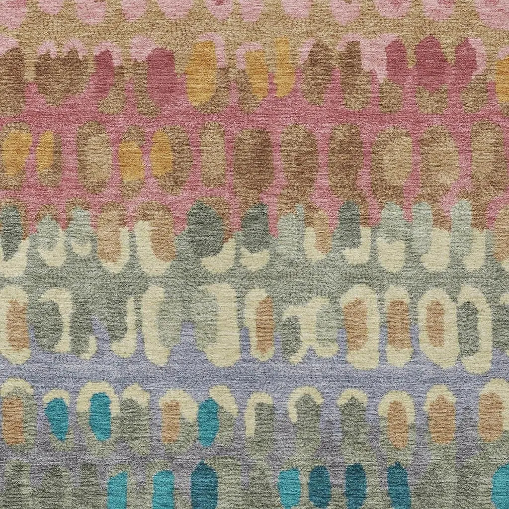 8' X 10' Blush And Copper Geometric Washable Indoor Outdoor Area Rug Homeroots Outdoor