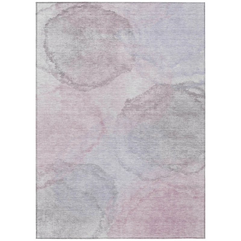 8' X 10' Blush And Gray Abstract Washable Indoor Outdoor Area Rug Homeroots Outdoor