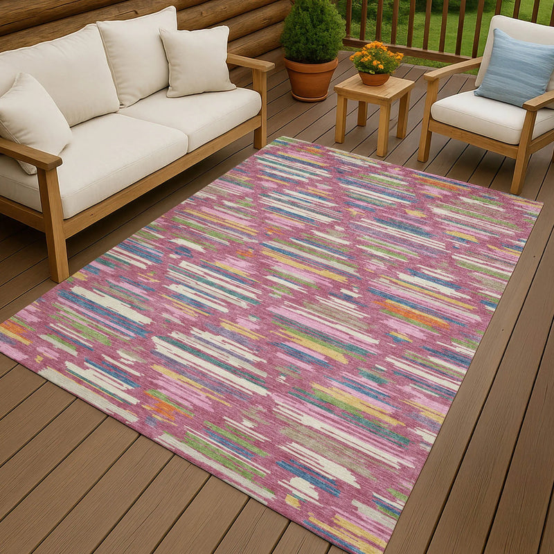 8' X 10' Blush And Ivory Southwestern Washable Indoor Outdoor Area Rug Homeroots Outdoor