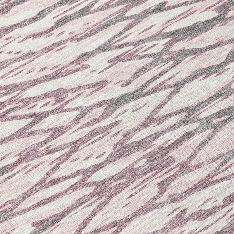 8' X 10' Blush And Pink Abstract Washable Indoor Outdoor Area Rug Homeroots Outdoor