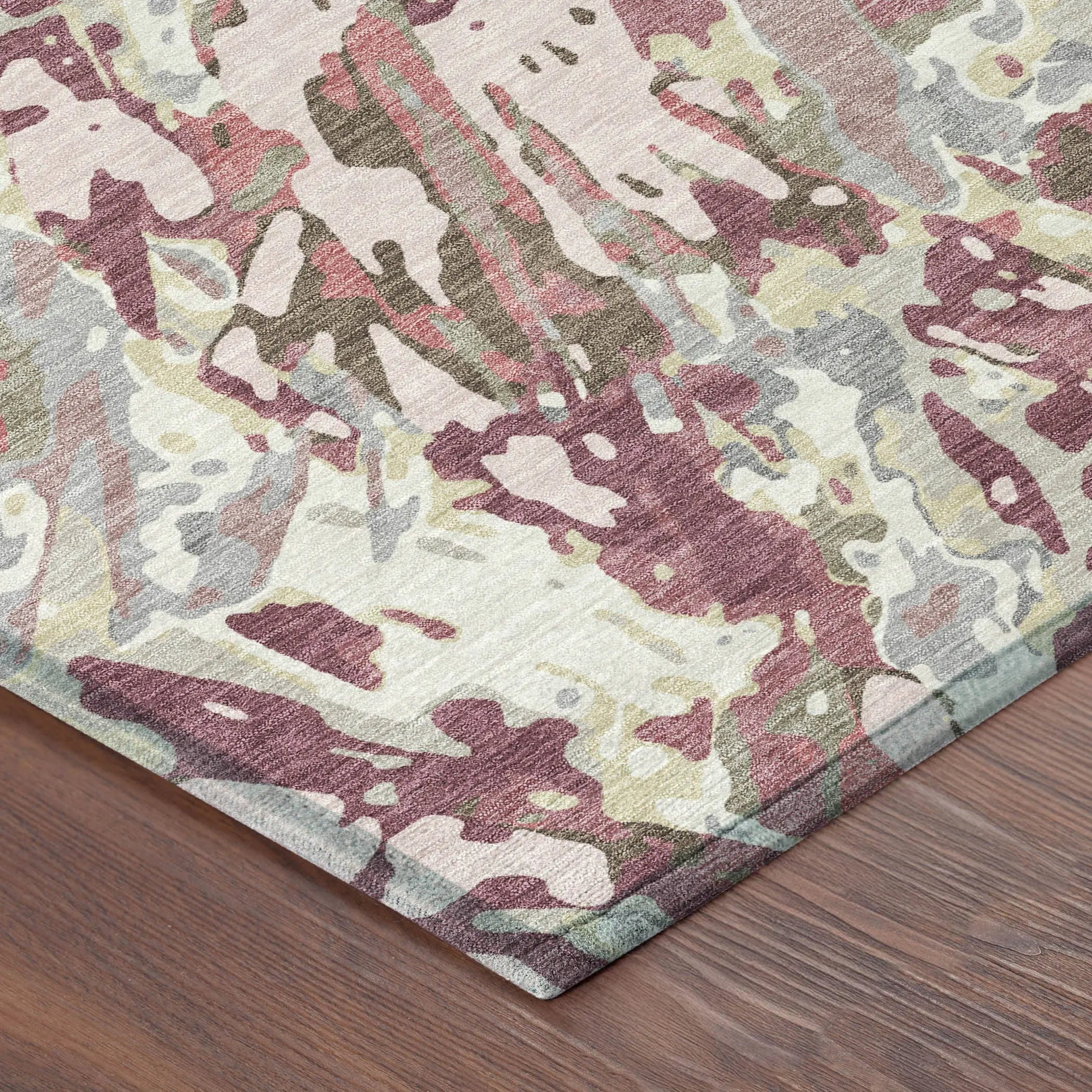 8' X 10' Blush And Pink Abstract Washable Indoor Outdoor Area Rug Homeroots Outdoor