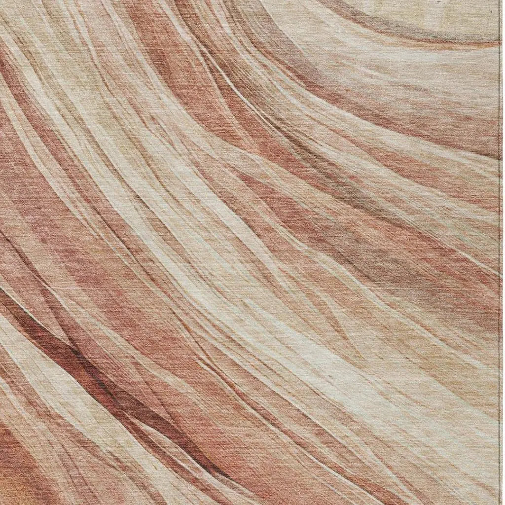8' X 10' Blush And Pink Abstract Washable Indoor Outdoor Area Rug Homeroots Outdoor
