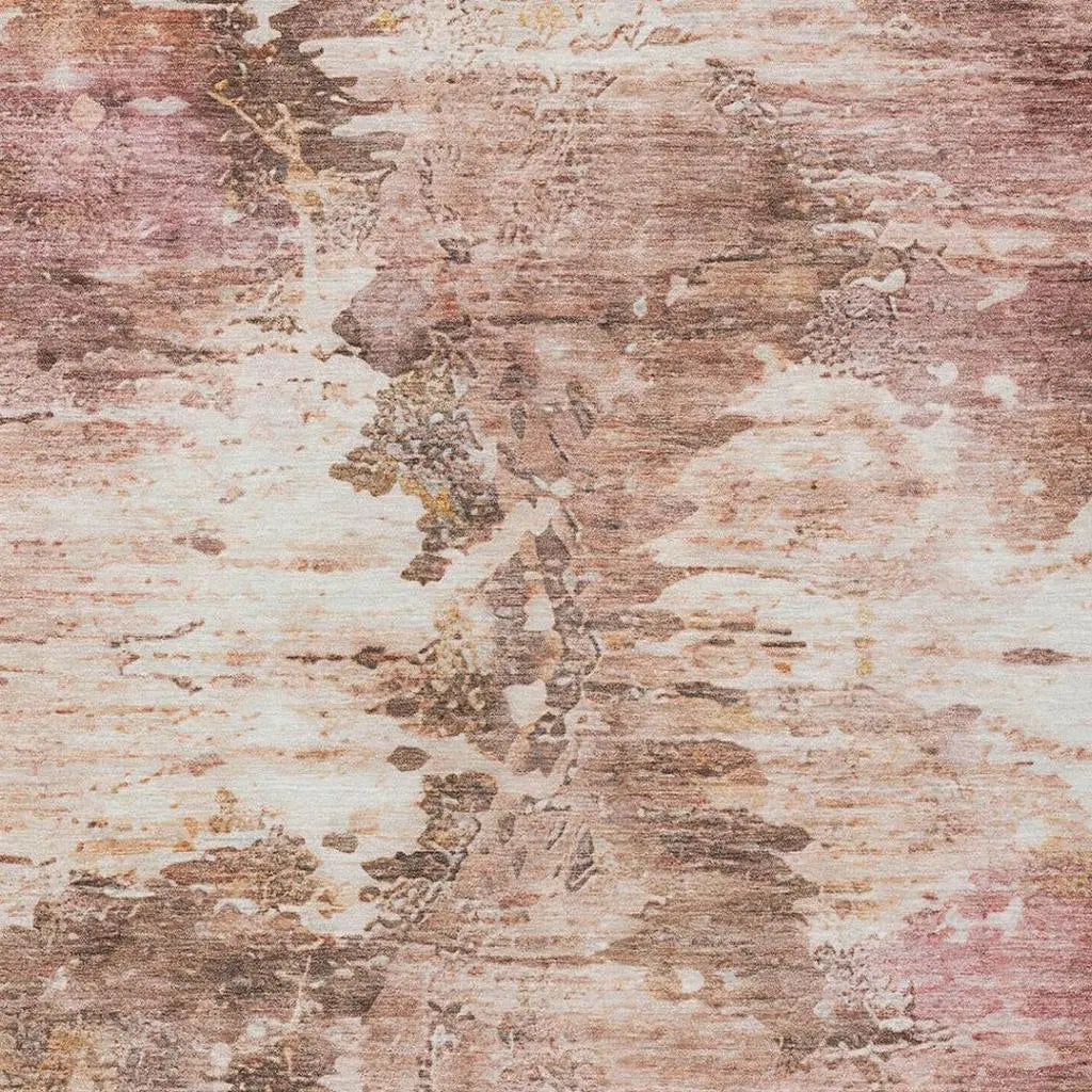 8' X 10' Blush And Pink Abstract Washable Indoor Outdoor Area Rug Homeroots Outdoor