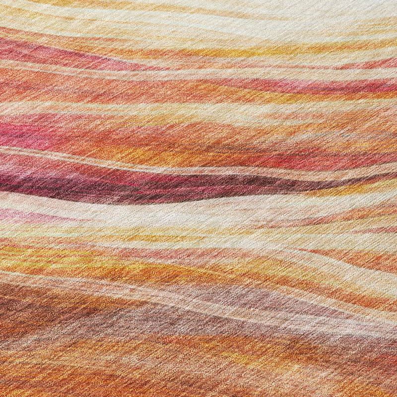 8' X 10' Blush And Pink Abstract Washable Indoor Outdoor Area Rug Homeroots Outdoor