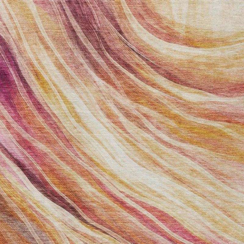 8' X 10' Blush And Pink Abstract Washable Indoor Outdoor Area Rug Homeroots Outdoor