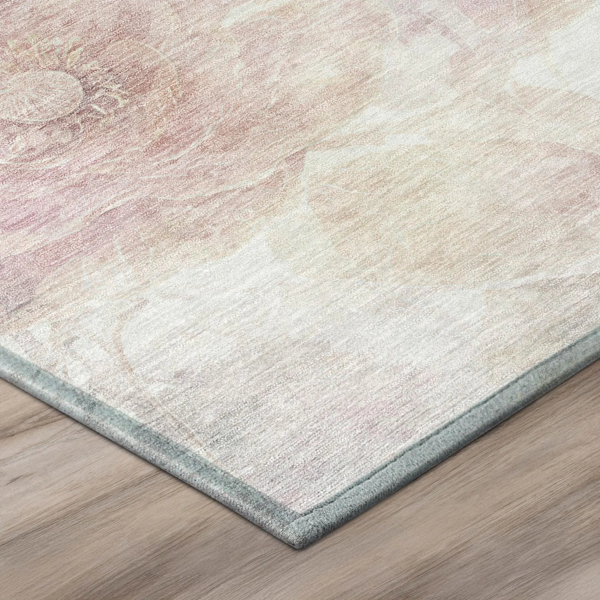 8' X 10' Blush And Pink Floral Washable Indoor Outdoor Area Rug Homeroots Outdoor