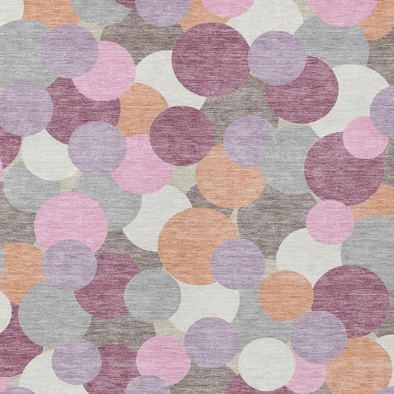 8' X 10' Blush And Pink Geometric Washable Indoor Outdoor Area Rug Homeroots Outdoor