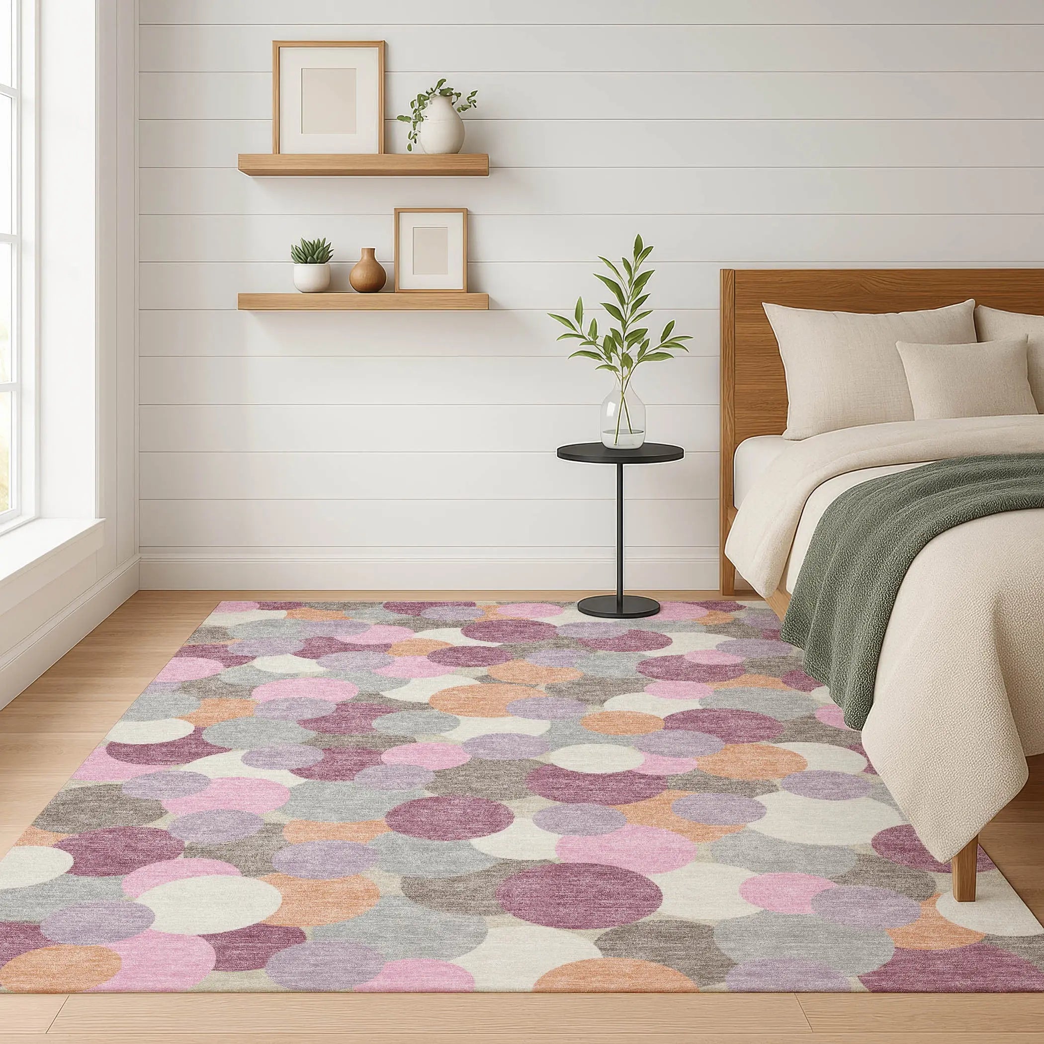 8' X 10' Blush And Pink Geometric Washable Indoor Outdoor Area Rug Homeroots Outdoor