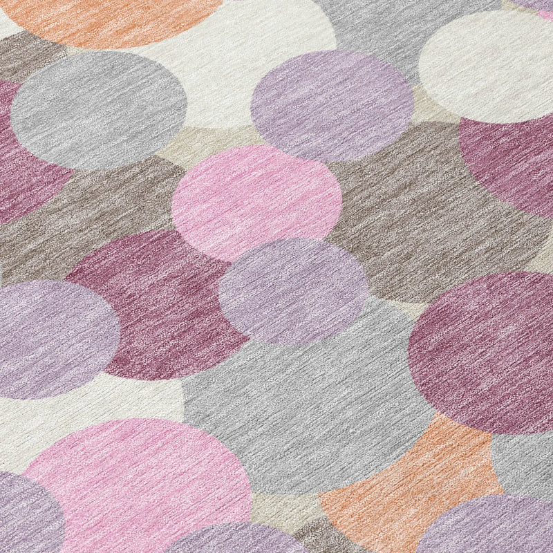 8' X 10' Blush And Pink Geometric Washable Indoor Outdoor Area Rug Homeroots Outdoor