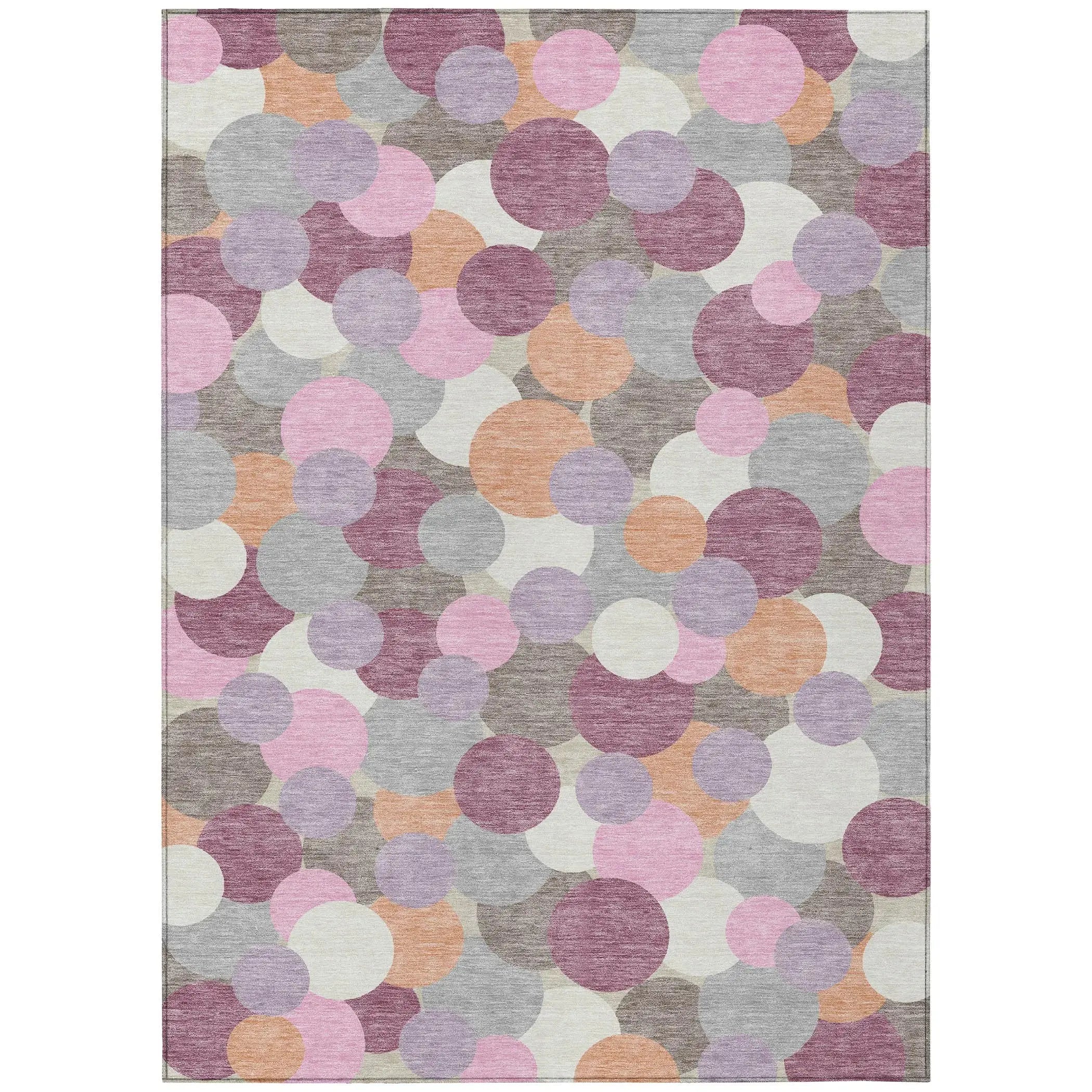 8' X 10' Blush And Pink Geometric Washable Indoor Outdoor Area Rug Homeroots Outdoor