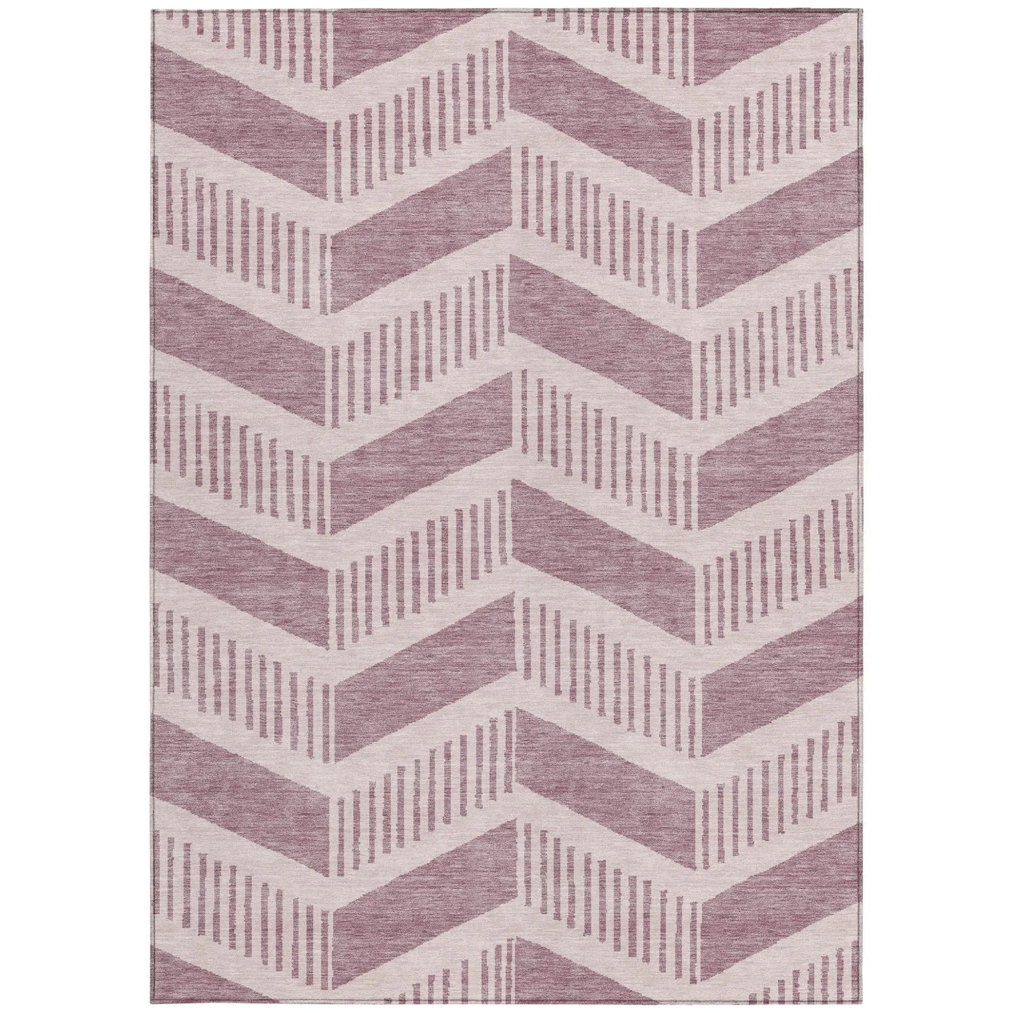 8' X 10' Blush And Pink Geometric Washable Indoor Outdoor Area Rug Homeroots Outdoor