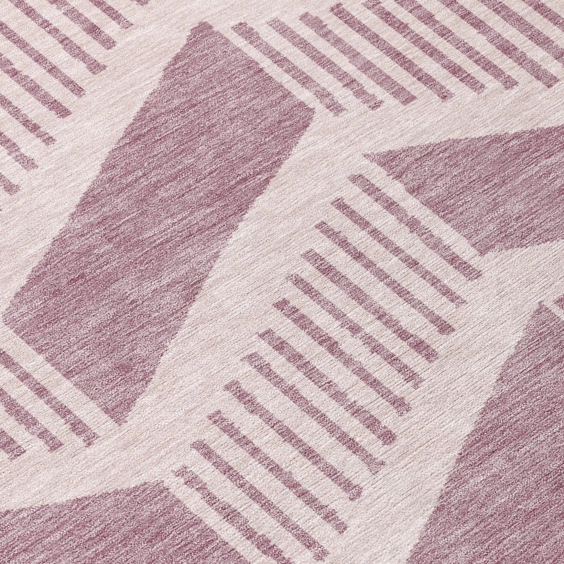 8' X 10' Blush And Pink Geometric Washable Indoor Outdoor Area Rug Homeroots Outdoor