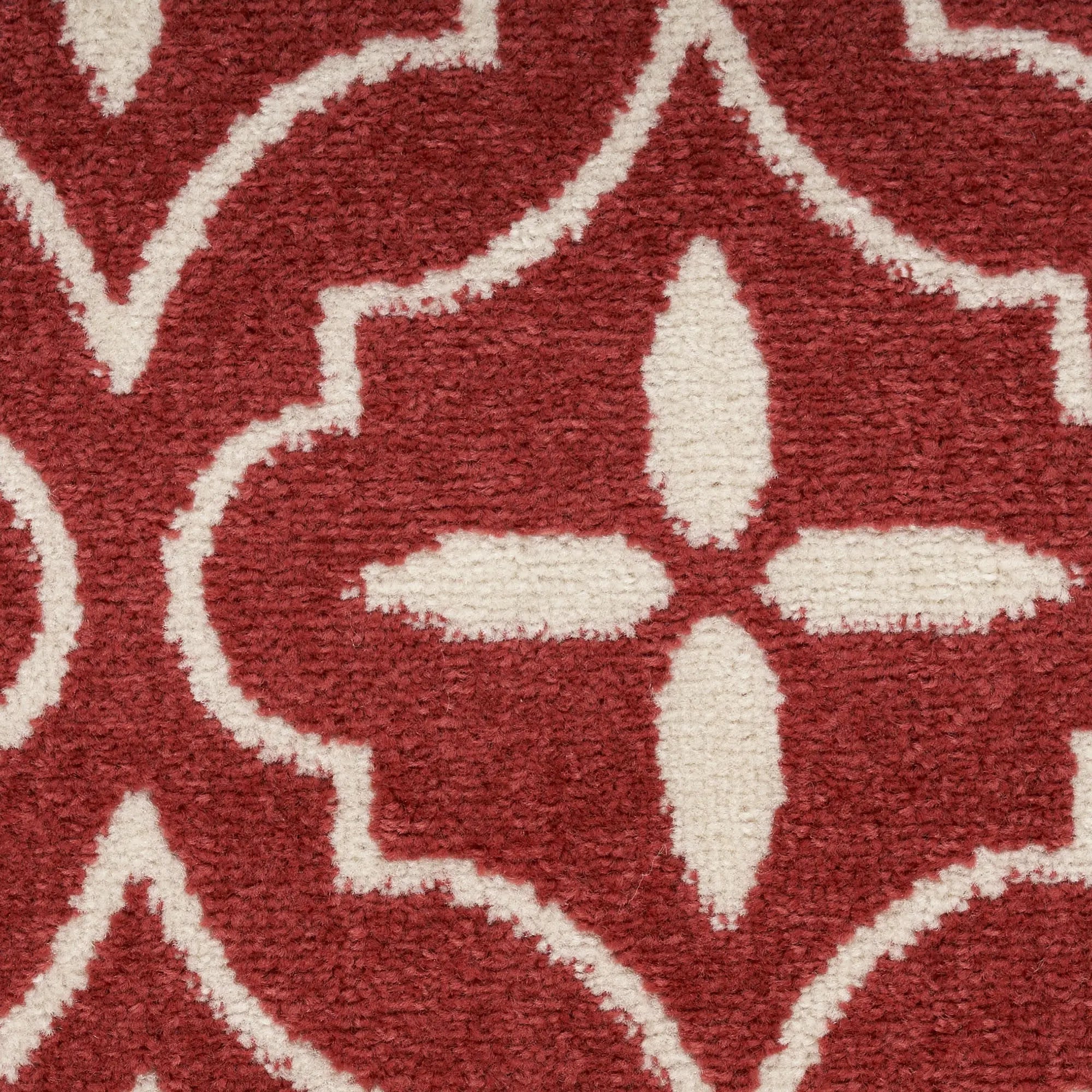8' X 10' Brick Red And Ivory Geometric Indoor Outdoor Area Rug Homeroots Outdoor