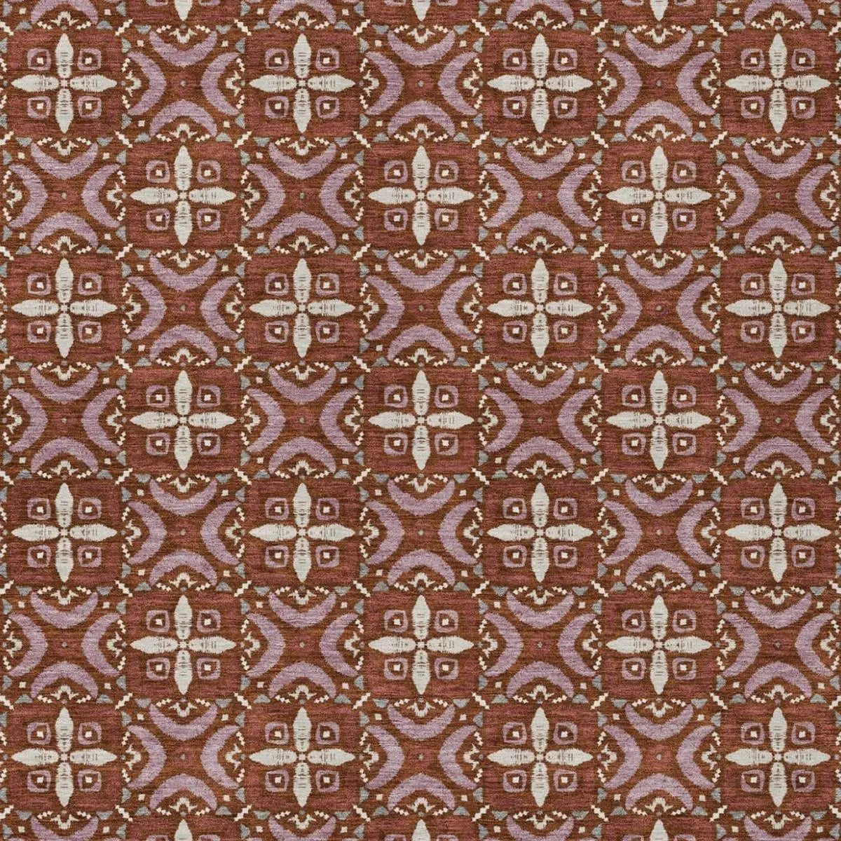 8' X 10' Brick Red And Red Geometric Washable Indoor Outdoor Area Rug Homeroots Outdoor