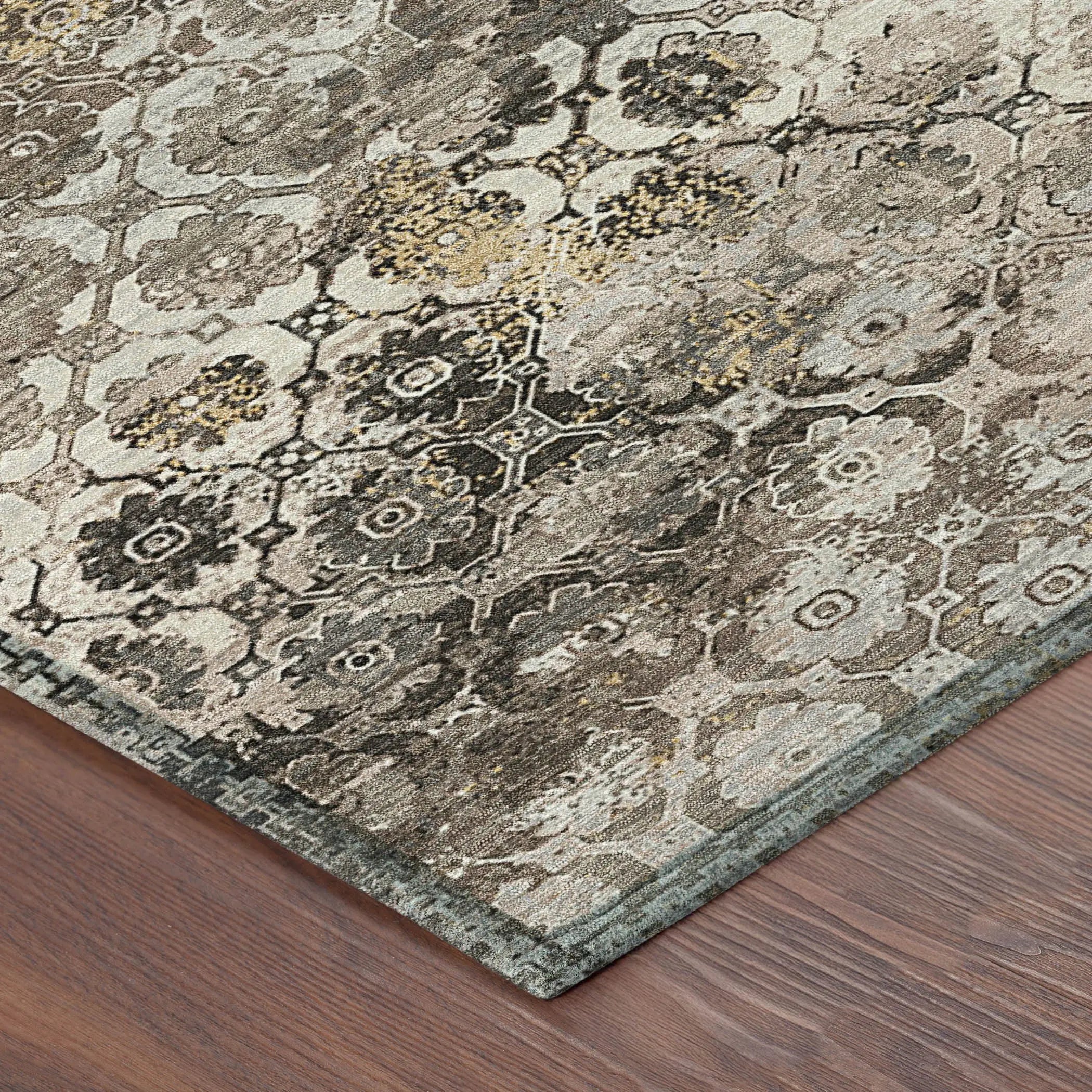 8' X 10' Brown And Beige Abstract Washable Indoor Outdoor Area Rug Homeroots Outdoor