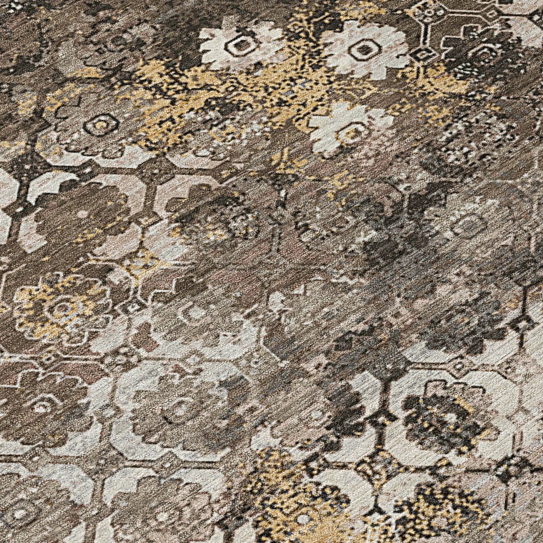 8' X 10' Brown And Beige Abstract Washable Indoor Outdoor Area Rug Homeroots Outdoor