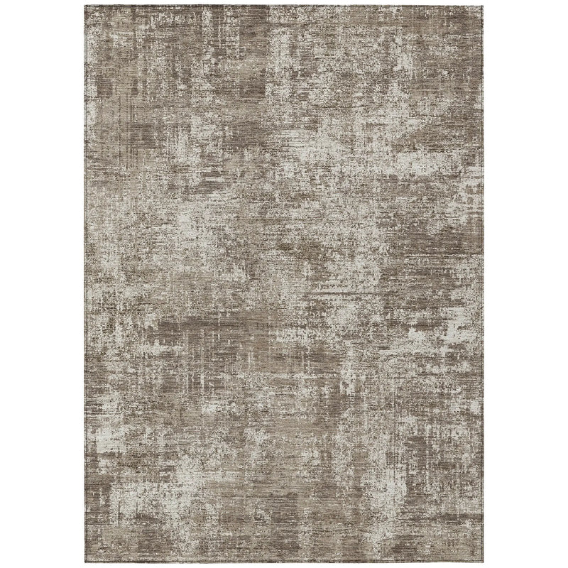 8' X 10' Brown And Beige Abstract Washable Indoor Outdoor Area Rug Homeroots Outdoor