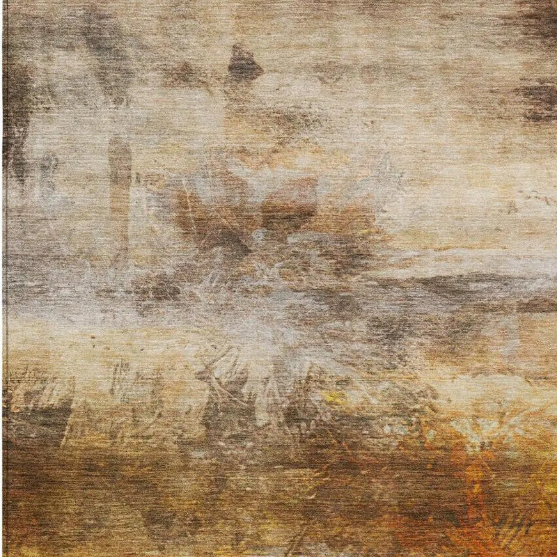 8' X 10' Brown And Beige Abstract Washable Indoor Outdoor Area Rug Homeroots Outdoor