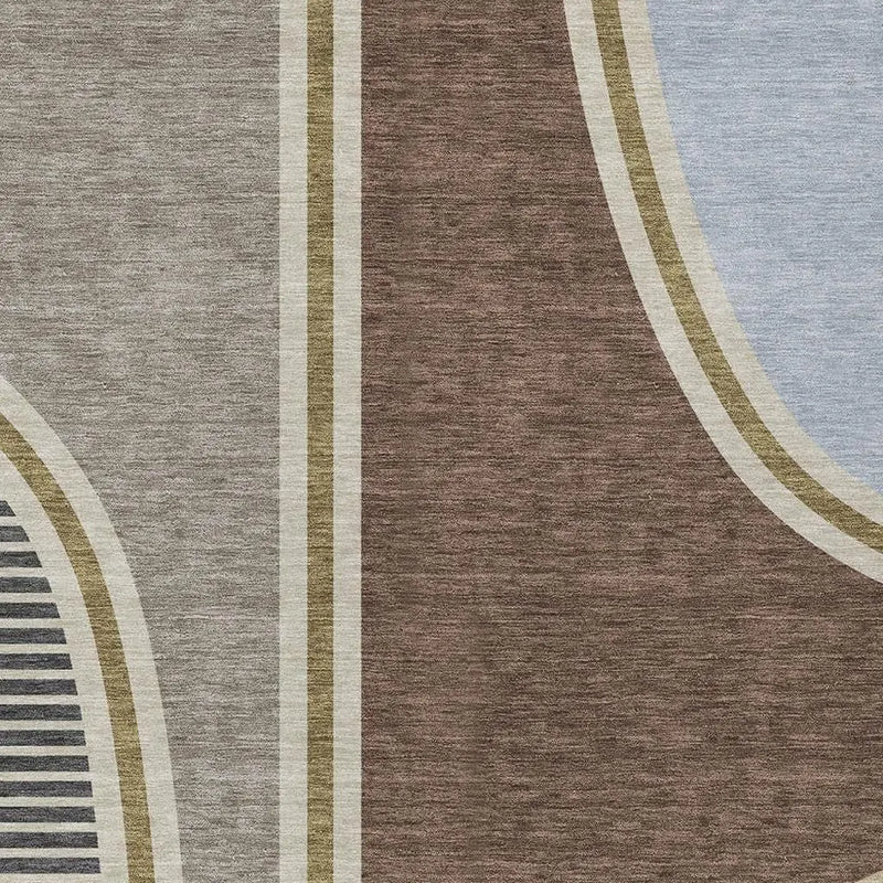 8' X 10' Brown And Beige Geometric Washable Indoor Outdoor Area Rug Homeroots Outdoor