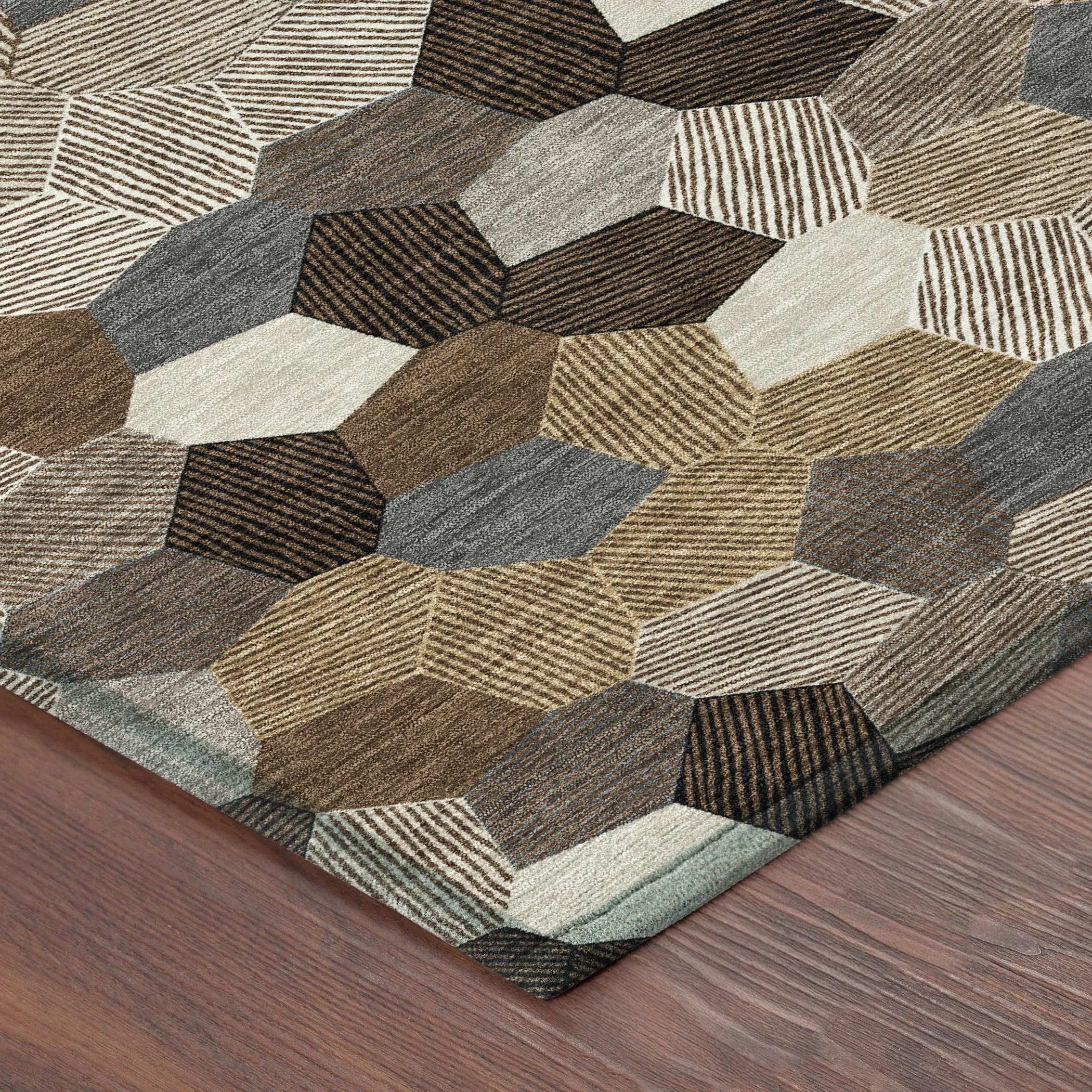8' X 10' Brown And Beige Geometric Washable Indoor Outdoor Area Rug Homeroots Outdoor