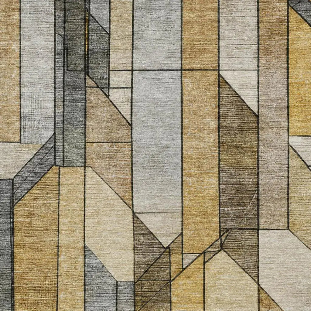8' X 10' Brown And Beige Geometric Washable Indoor Outdoor Area Rug Homeroots Outdoor