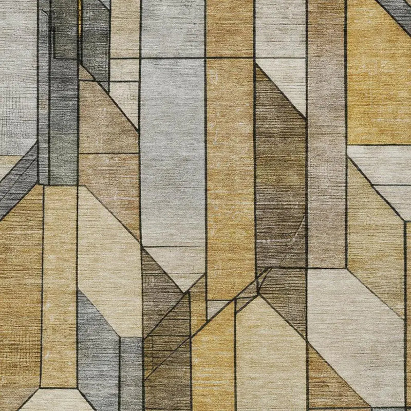 8' X 10' Brown And Beige Geometric Washable Indoor Outdoor Area Rug Homeroots Outdoor