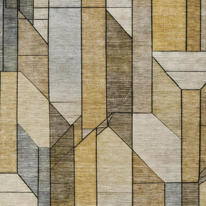 8' X 10' Brown And Beige Geometric Washable Indoor Outdoor Area Rug Homeroots Outdoor