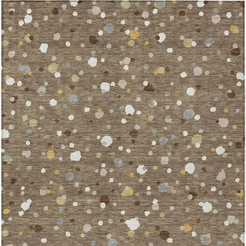 8' X 10' Brown And Beige Geometric Washable Indoor Outdoor Area Rug Homeroots Outdoor