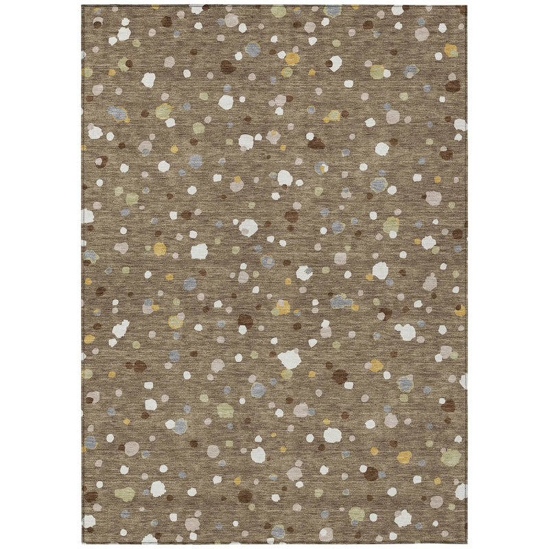 8' X 10' Brown And Beige Geometric Washable Indoor Outdoor Area Rug Homeroots Outdoor